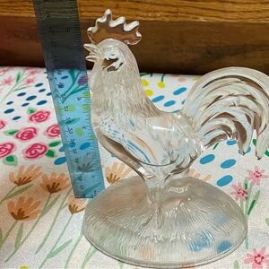 Clear Glass Rooster Figurine